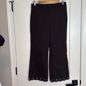 Zara Woman Black Straight‎ Leg Pant with Grommet Detail - M